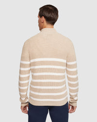 JACK KNITTED STRIPE ZIP UP SWEATER MENS KNITWEAR