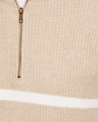 JACK KNITTED STRIPE ZIP UP SWEATER MENS KNITWEAR