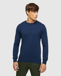 CREW NECK COTTON CASHMERE PULLOVER