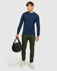 CREW NECK COTTON CASHMERE PULLOVER