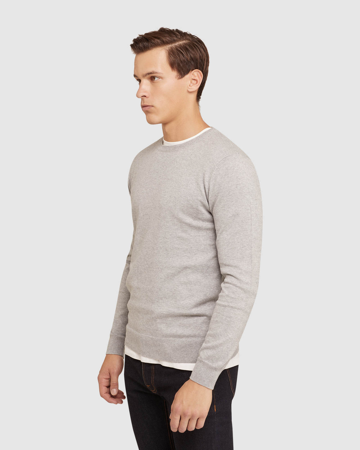 CREW NECK COTTON CASHMERE PULLOVER