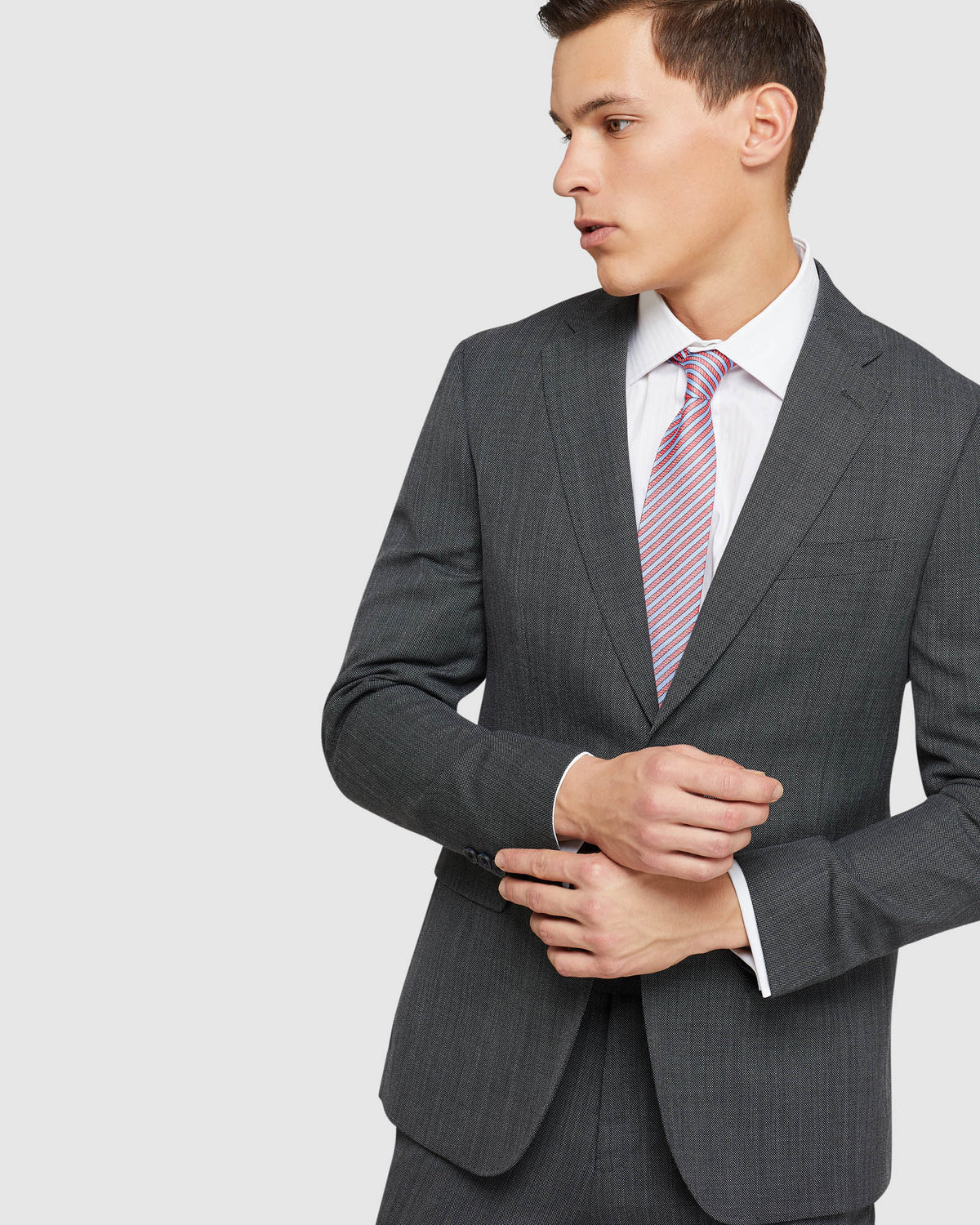 BYRON WOOL STRETCH SUIT JACKET CHARCOAL