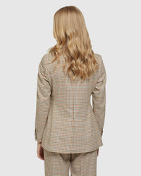 LOLA STRETCH ECO CHECKED BLAZER WOMENS SUITS JKTS COATS