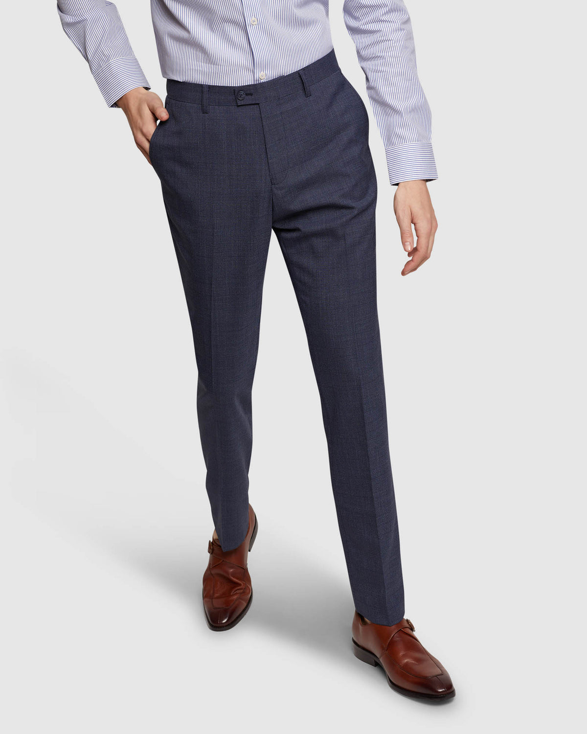 HOPKINS WOOL STRETCH CHECK TROUSERS MENS SUITS