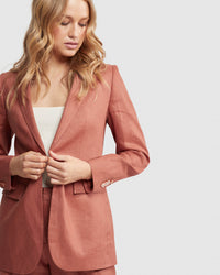 LOLA LINEN JACKET WOMENS SUITS JKTS COATS