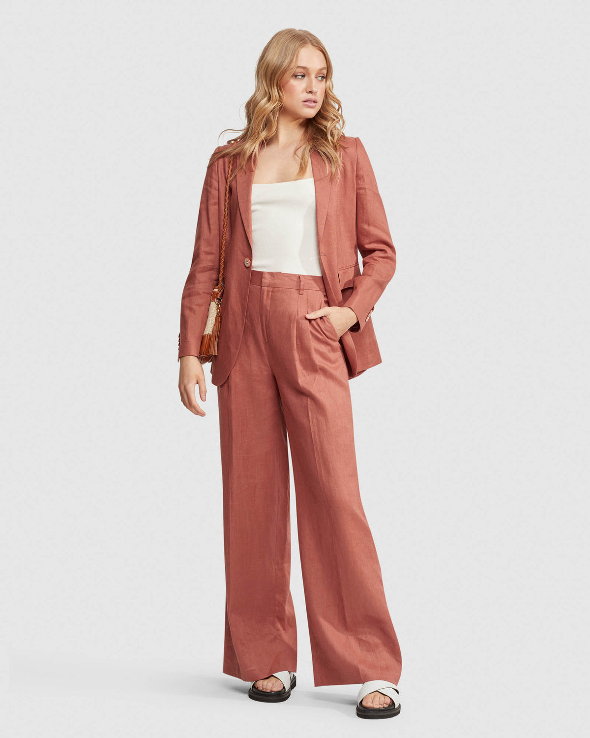 LOLA LINEN JACKET WOMENS SUITS JKTS COATS