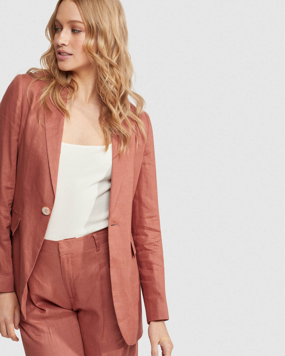 LOLA LINEN JACKET WOMENS SUITS JKTS COATS