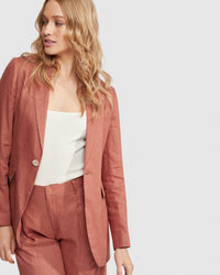 LOLA LINEN JACKET WOMENS SUITS JKTS COATS