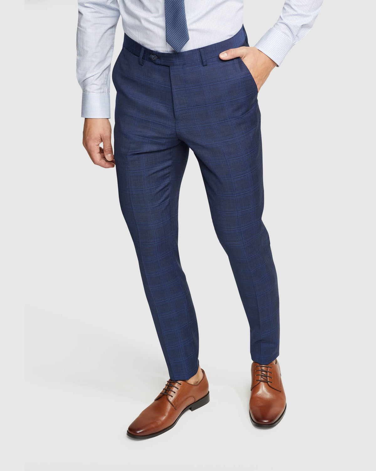 BYRON WOOL CHECKED SUIT TROUSERS MENS SUITS