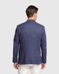 BLAKE LINEN BLEND CHECKED BLAZER MENS JACKETS AND COATS