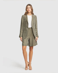 LOLA CUPRO BLEND BLAZER WOMENS SUITS JKTS COATS