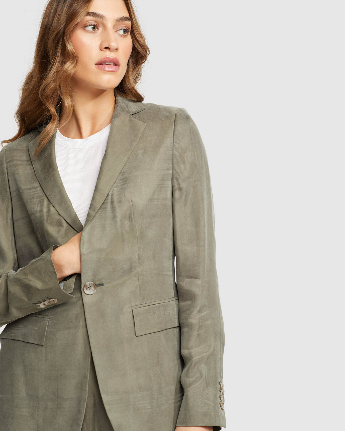 LOLA CUPRO BLEND BLAZER WOMENS SUITS JKTS COATS