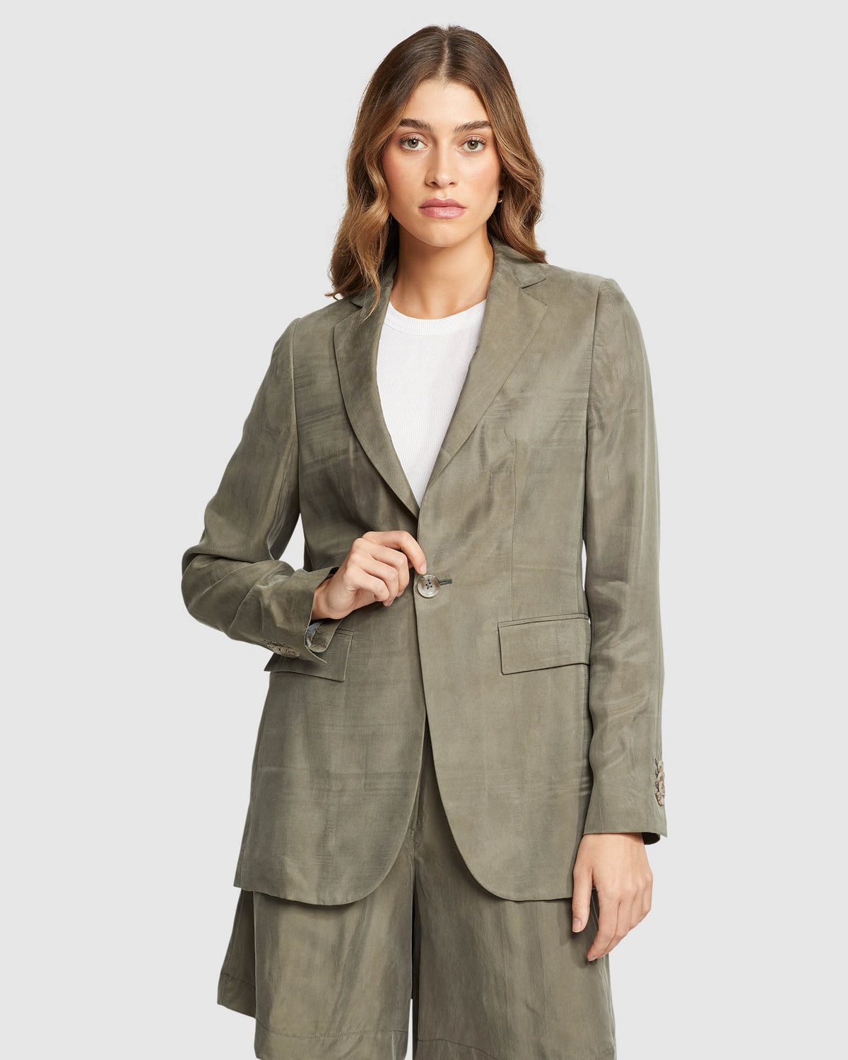 LOLA CUPRO BLEND BLAZER WOMENS SUITS JKTS COATS