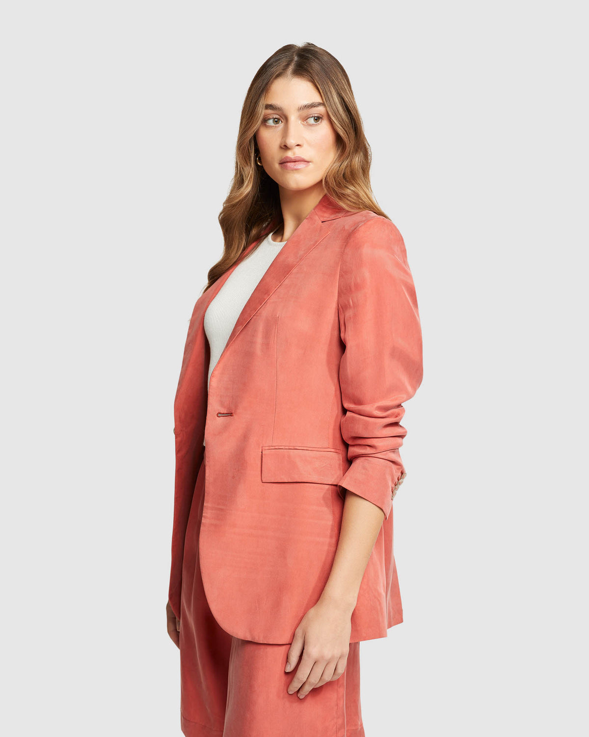 LOLA CUPRO BLEND BLAZER WOMENS SUITS JKTS COATS