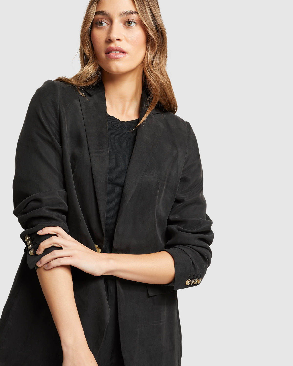 LOLA CUPRO BLEND BLAZER WOMENS SUITS JKTS COATS