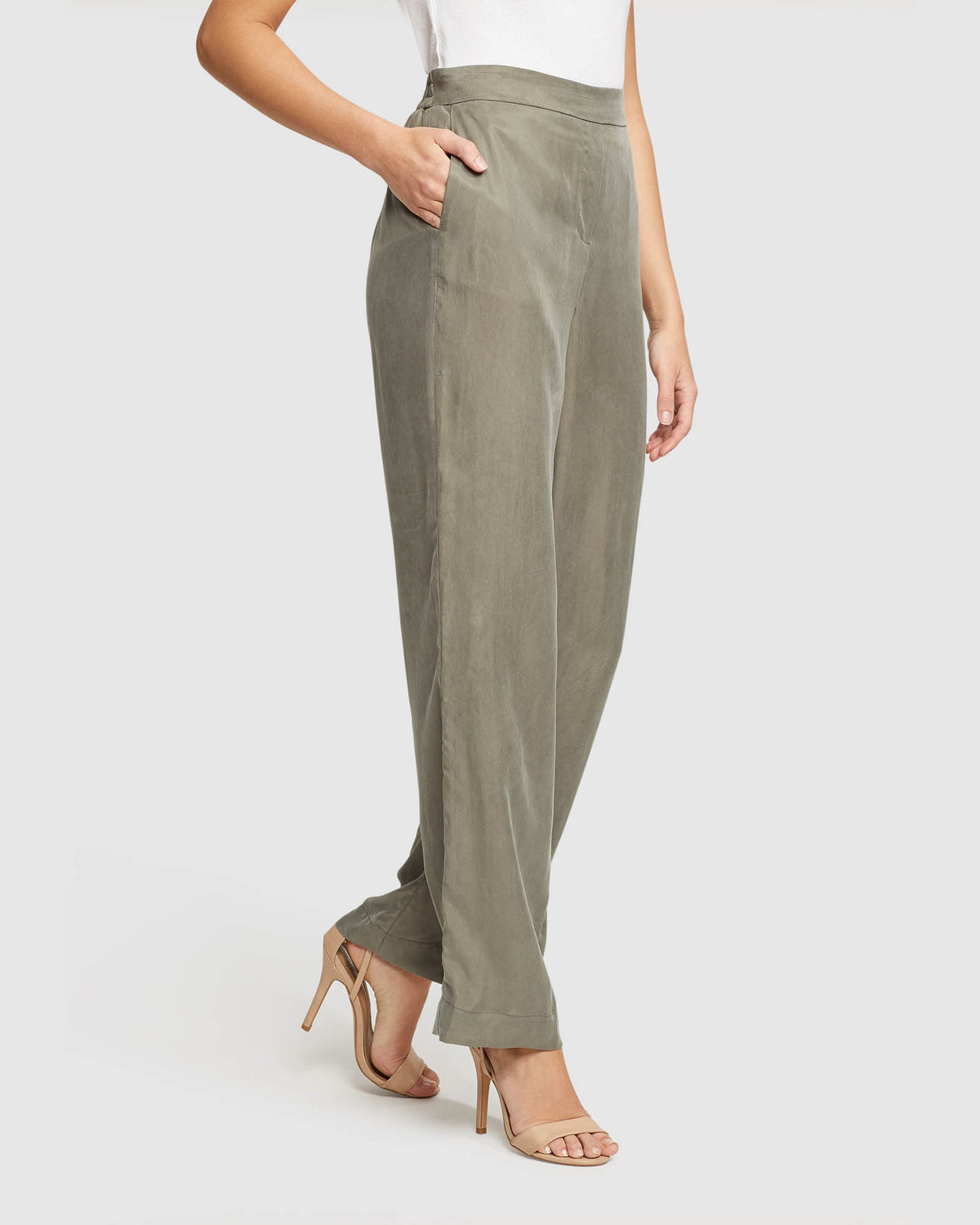 KATERINA CUPRO BLEND PANTS WOMENS PANTS