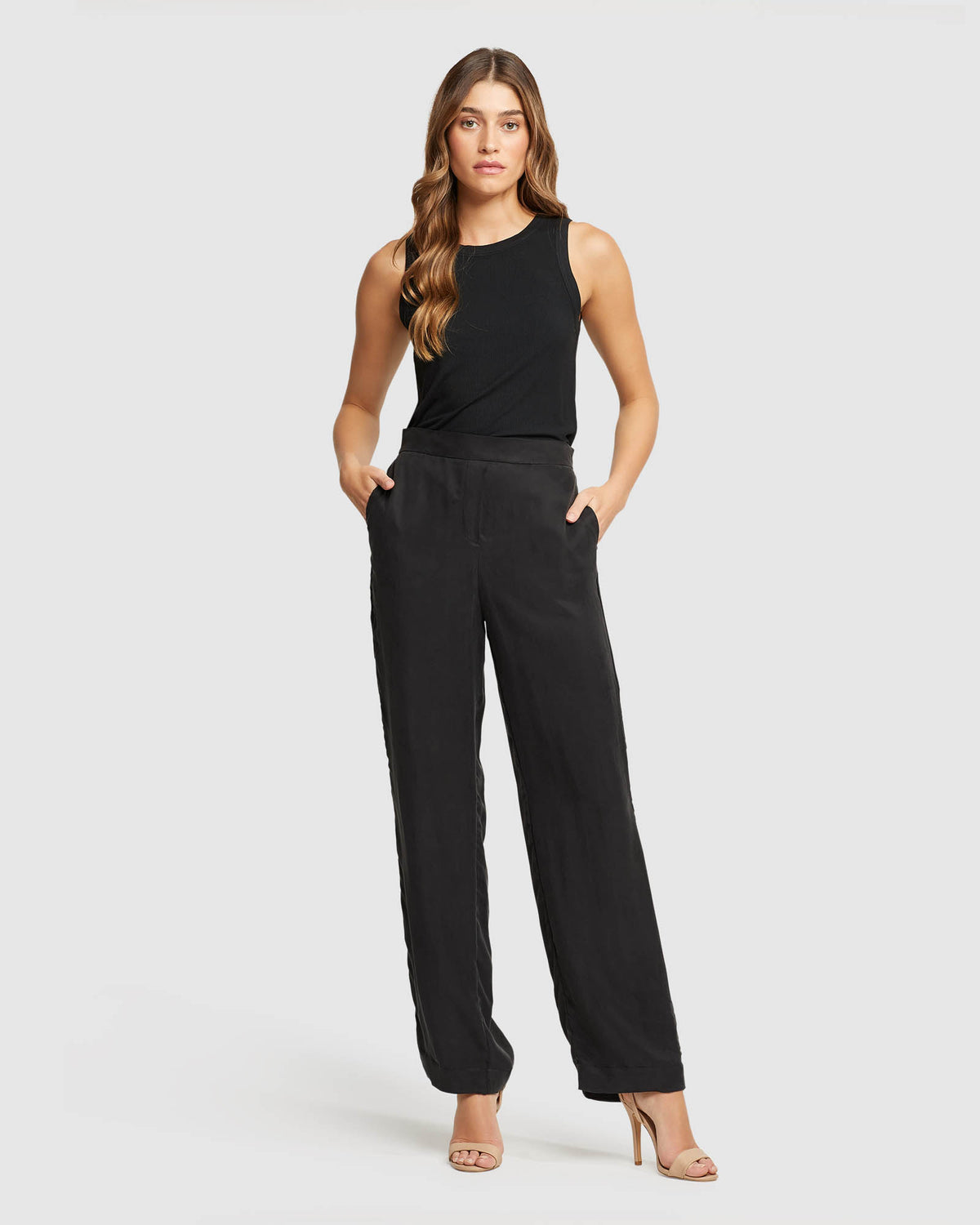 KATERINA CUPRO BLEND PANTS WOMENS PANTS