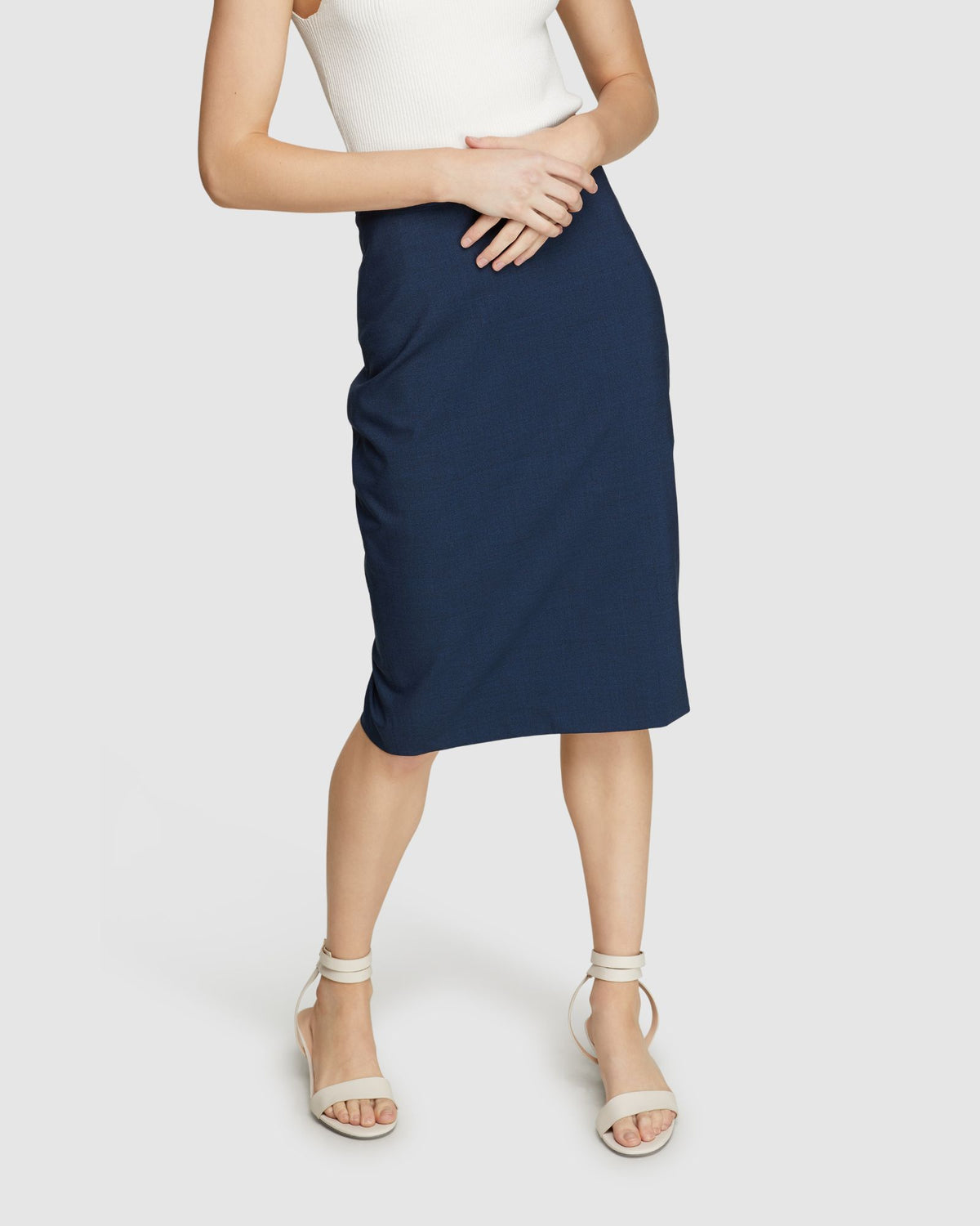 PEGGY WOOL LYCRA SUIT SKIRT