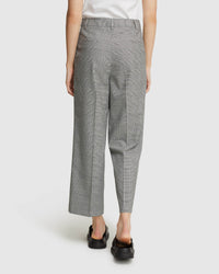 HELENA CHECK STRETCH ECO SUIT PANTS BLACK/WHITE