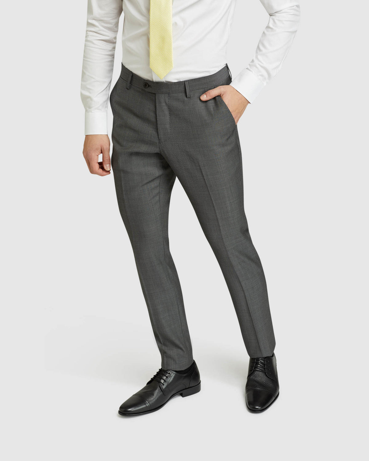 AUDEN WOOL SUIT TROUSERS CHARCOAL