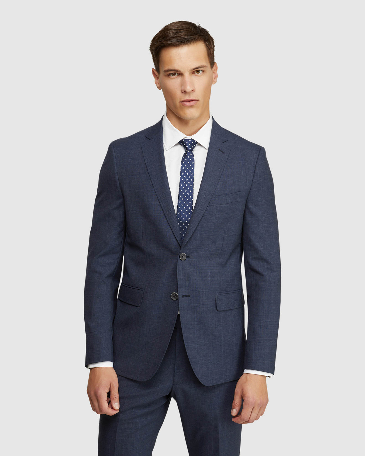 AUDEN WOOL STRETCH CHECK SUIT JKT MENS SUITS