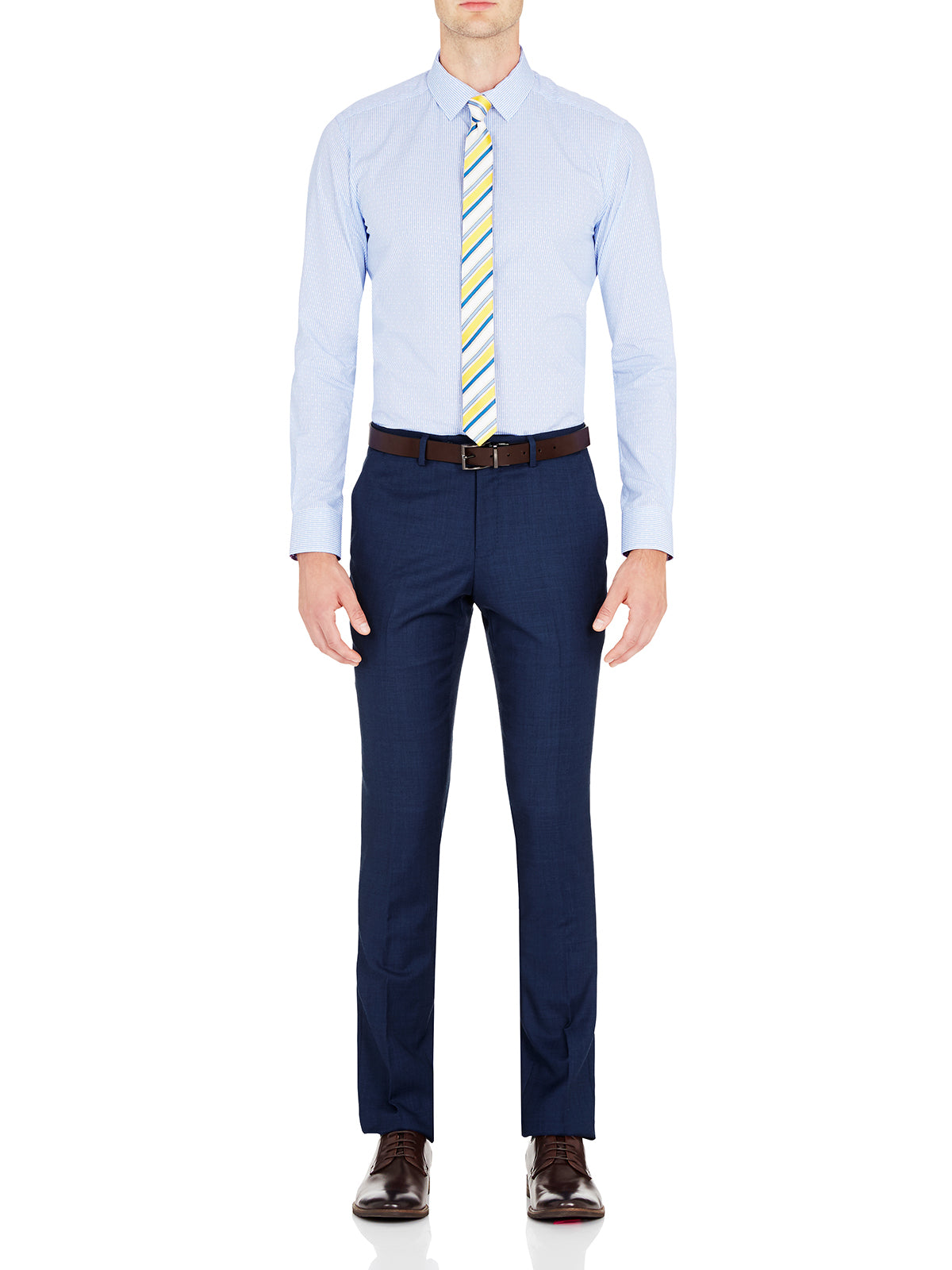 T27 WOOL SUIT TROUSERS PETROLBLU