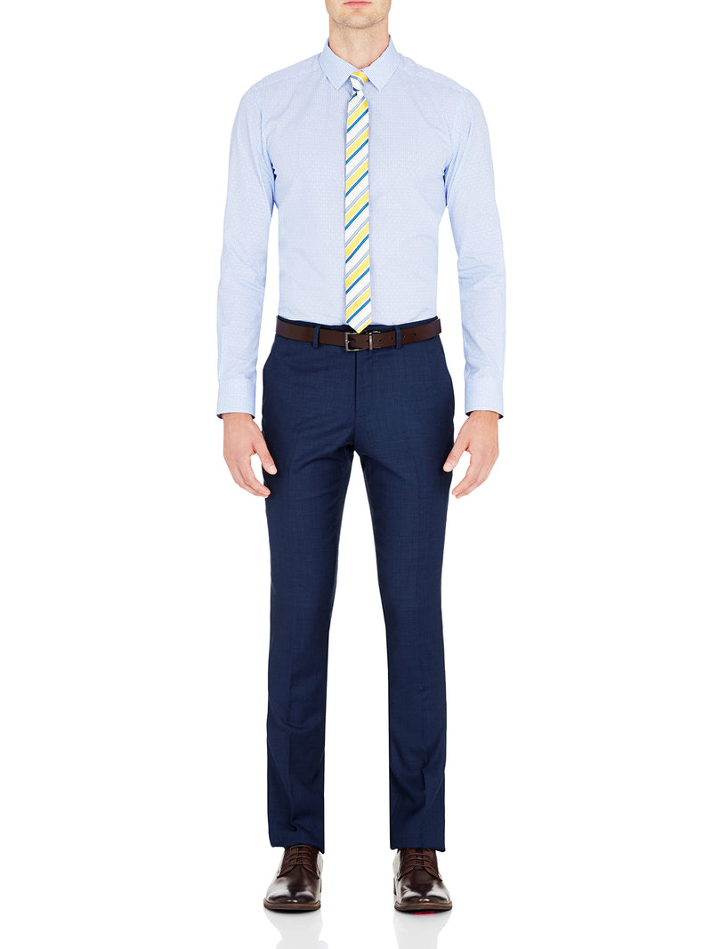 T27 WOOL SUIT TROUSERS PETROLBLU