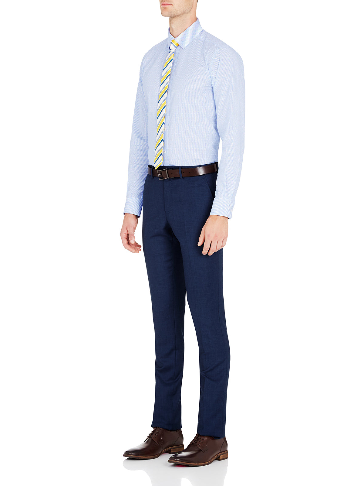 T27 WOOL SUIT TROUSERS PETROLBLU