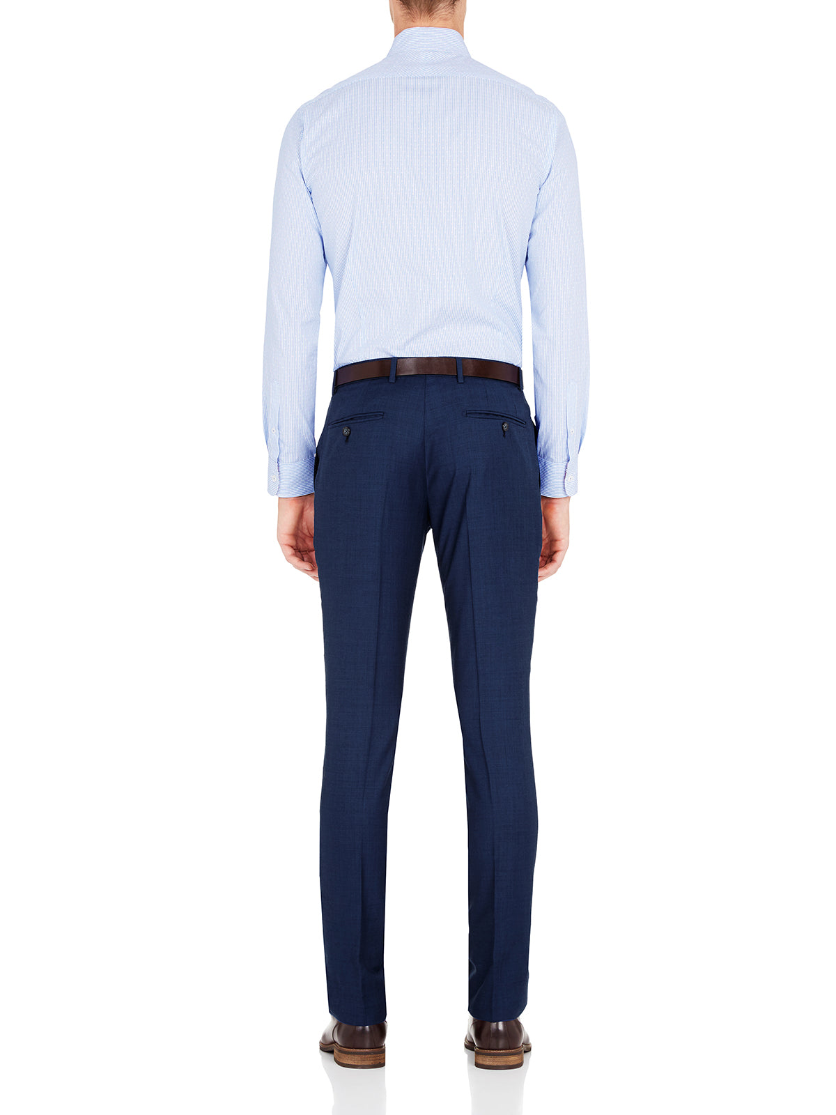 T27 WOOL SUIT TROUSERS PETROLBLU