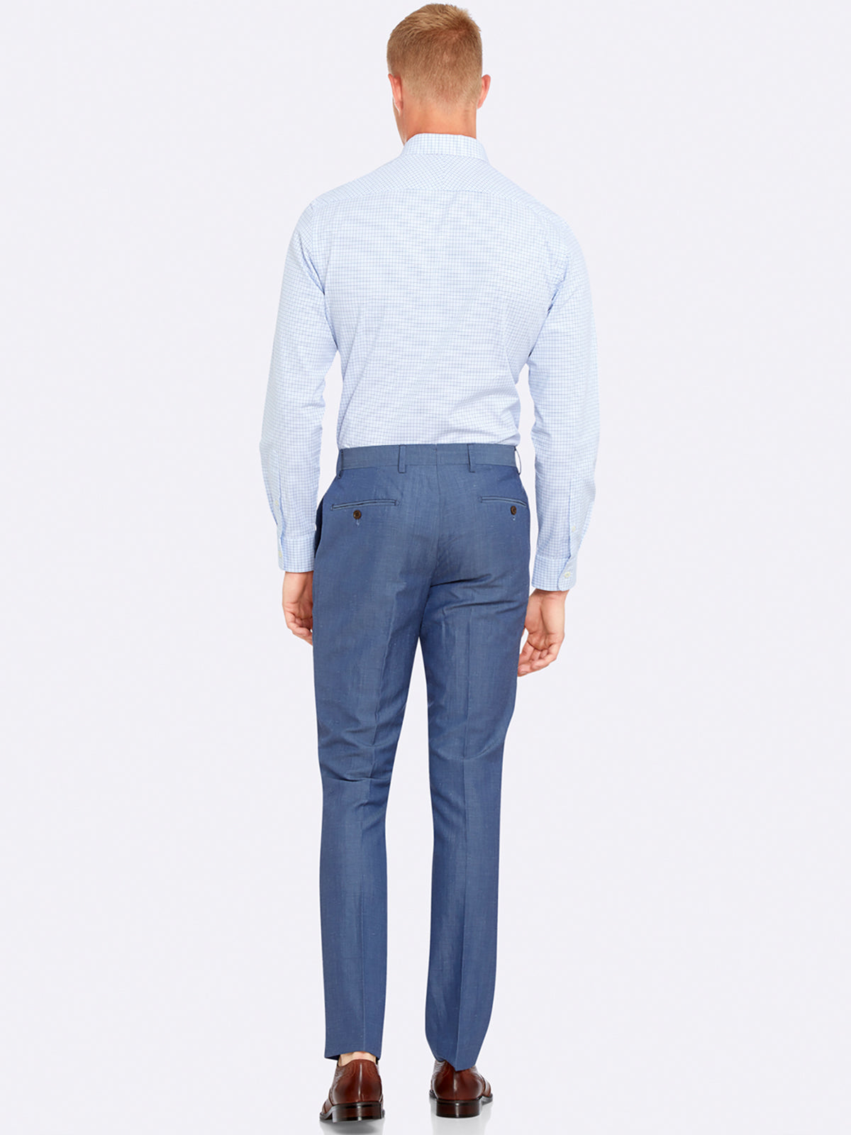 AUDEN  LINEN SUIT TROUSER BLUE