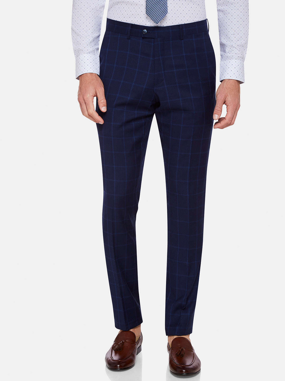 HOPKINS WOOL SUIT TROUSERS NAVY