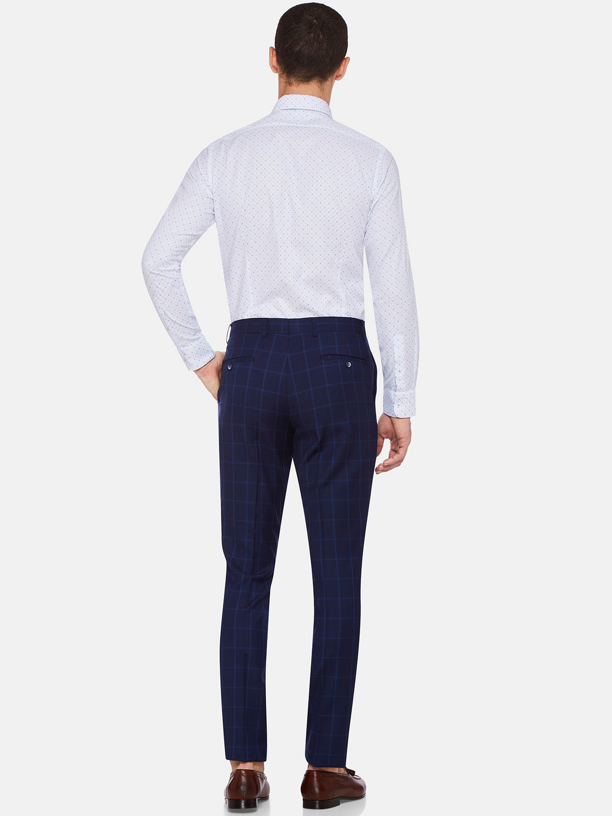 HOPKINS WOOL SUIT TROUSERS NAVY