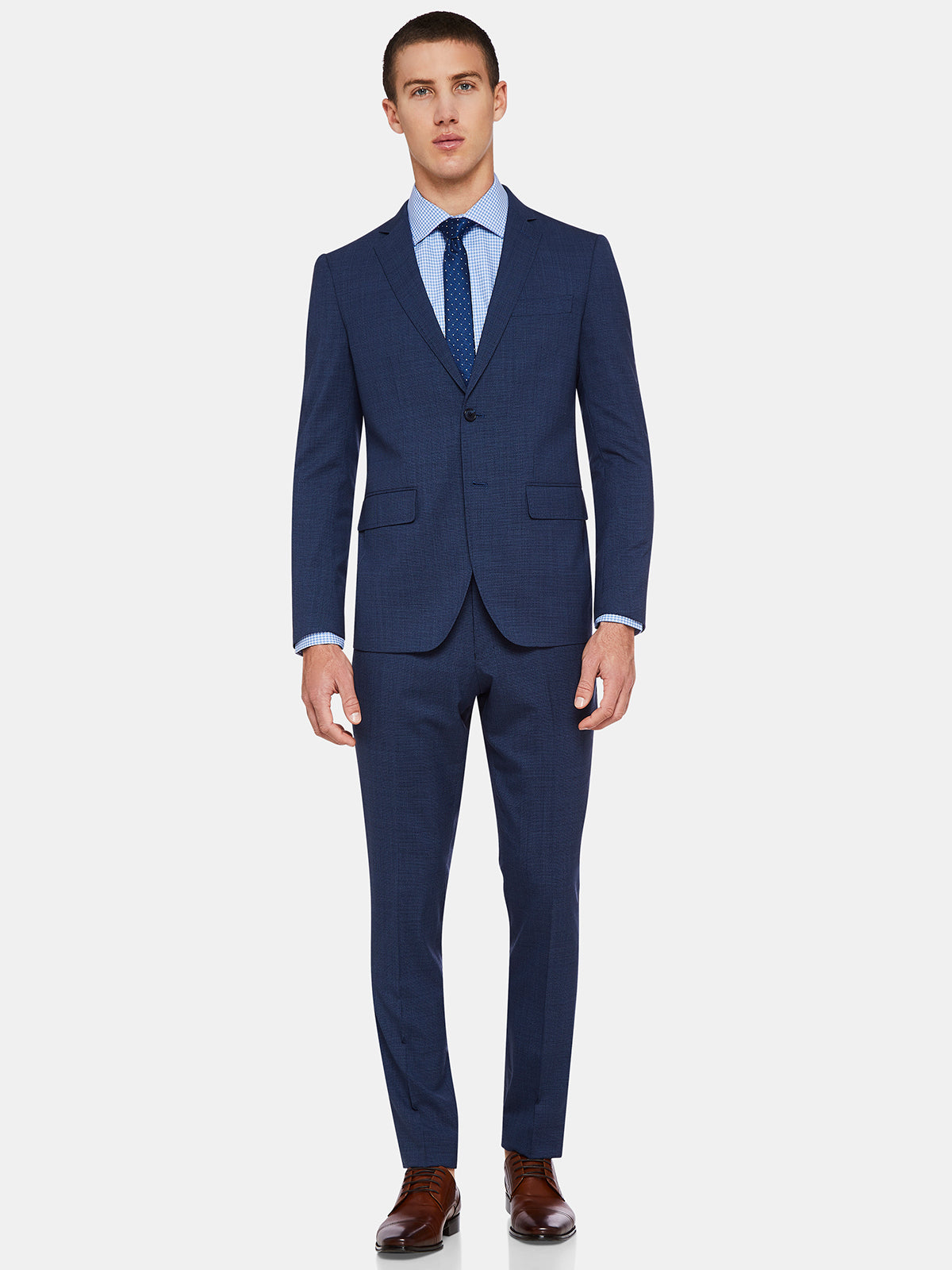 AUDEN WOOL SUIT TROUSERS BLUE