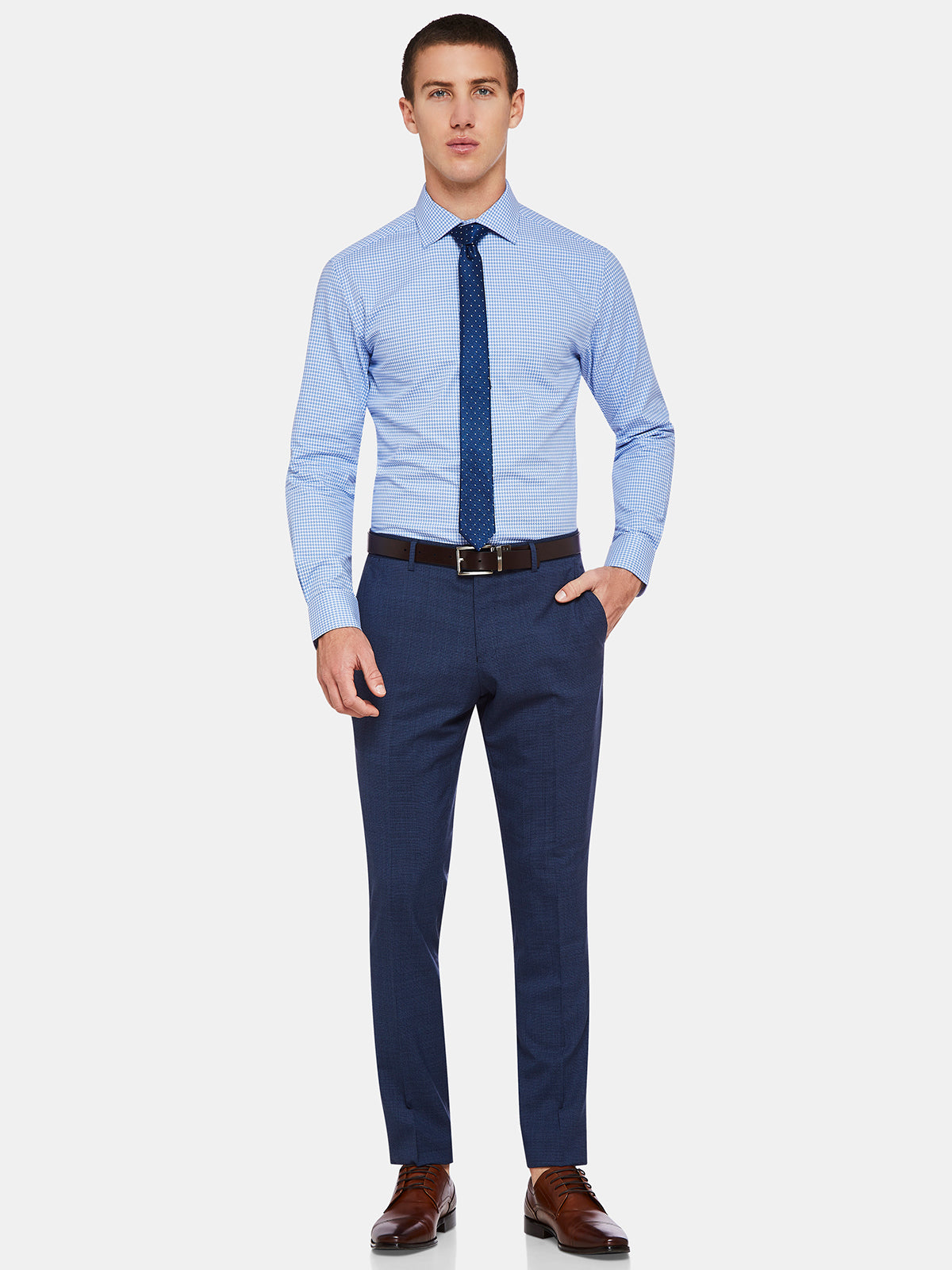 AUDEN WOOL SUIT TROUSERS BLUE