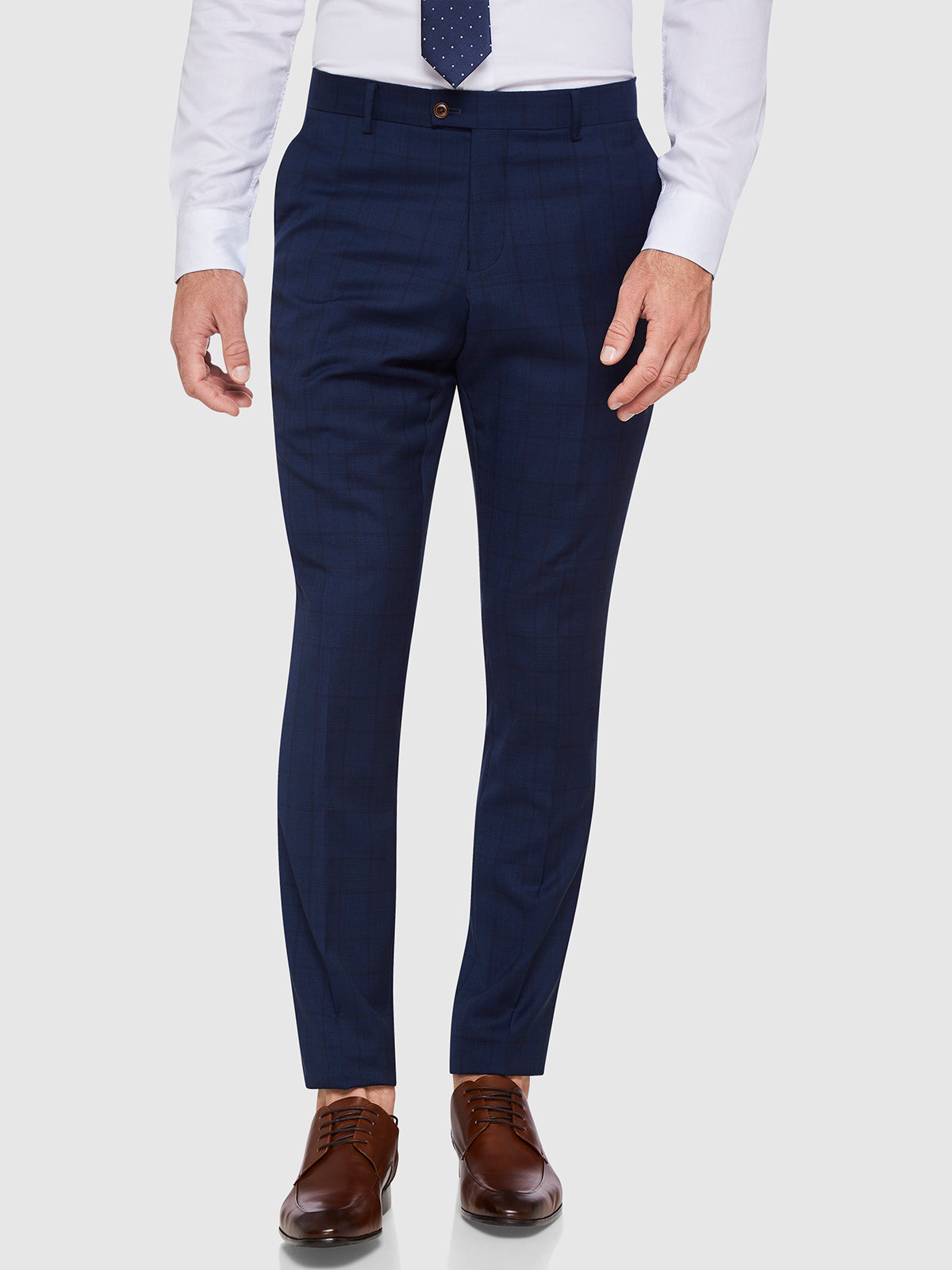HOPKINS WOOL SUIT TROUSERS BLUE