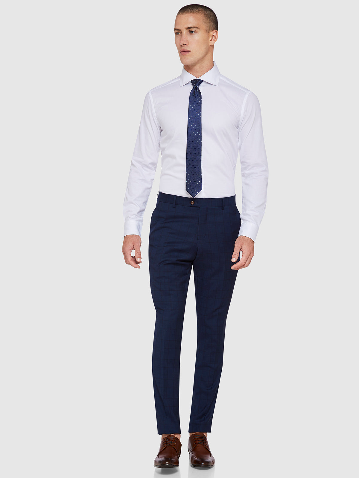 HOPKINS WOOL SUIT TROUSERS BLUE