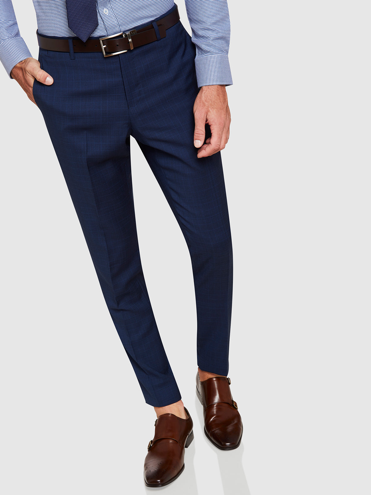 BYRON WOOL SUIT TROUSERS BLUE