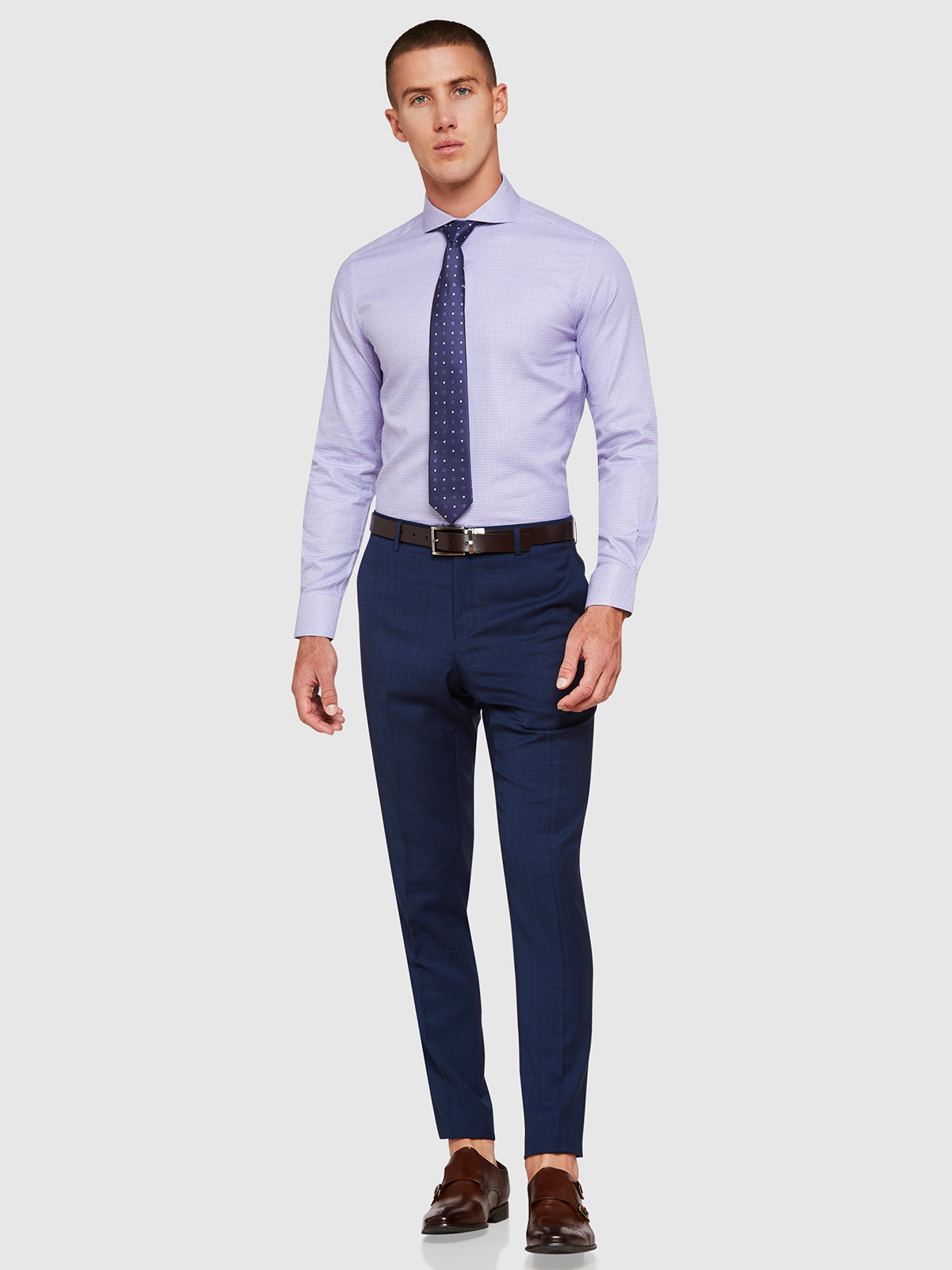 BYRON WOOL SUIT TROUSERS BLUE