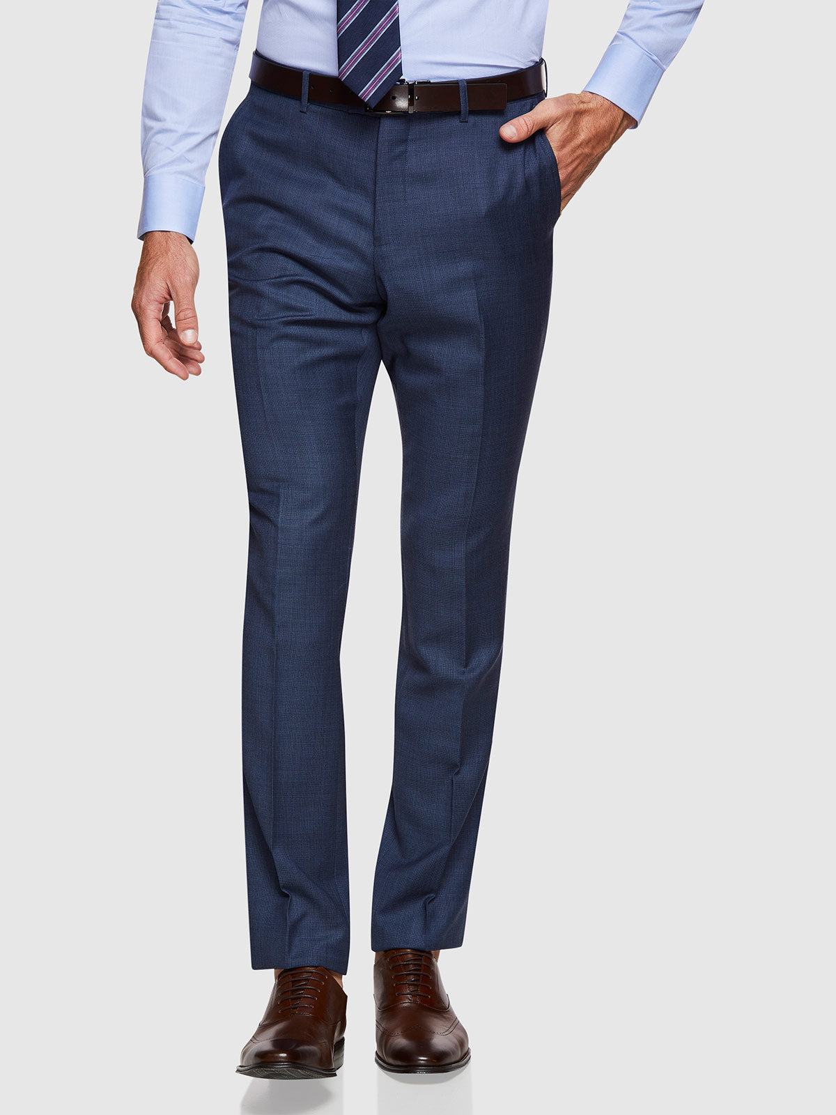 HOPKINS WOOL SUIT TROUSERS BLUE