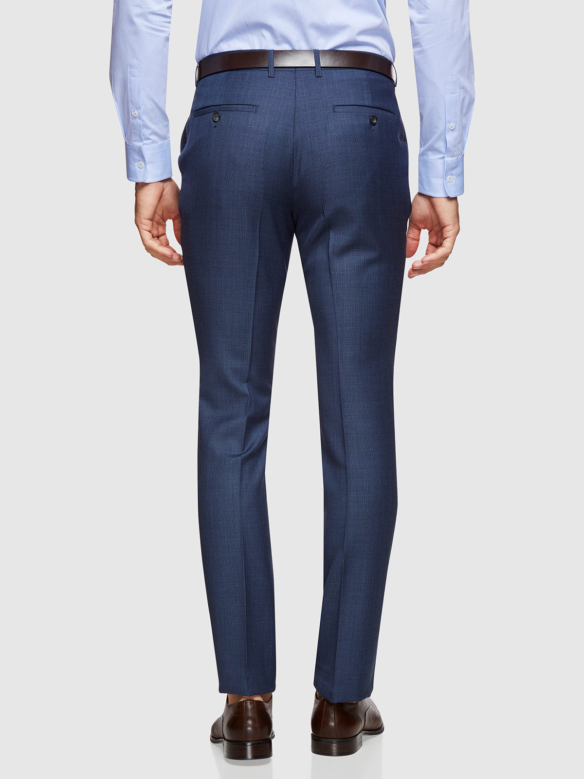 HOPKINS WOOL SUIT TROUSERS BLUE