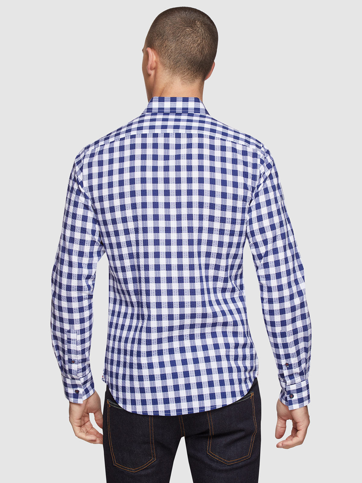 STRATTON CHECKED SHIRT NAVY