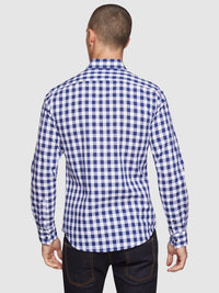 STRATTON CHECKED SHIRT NAVY
