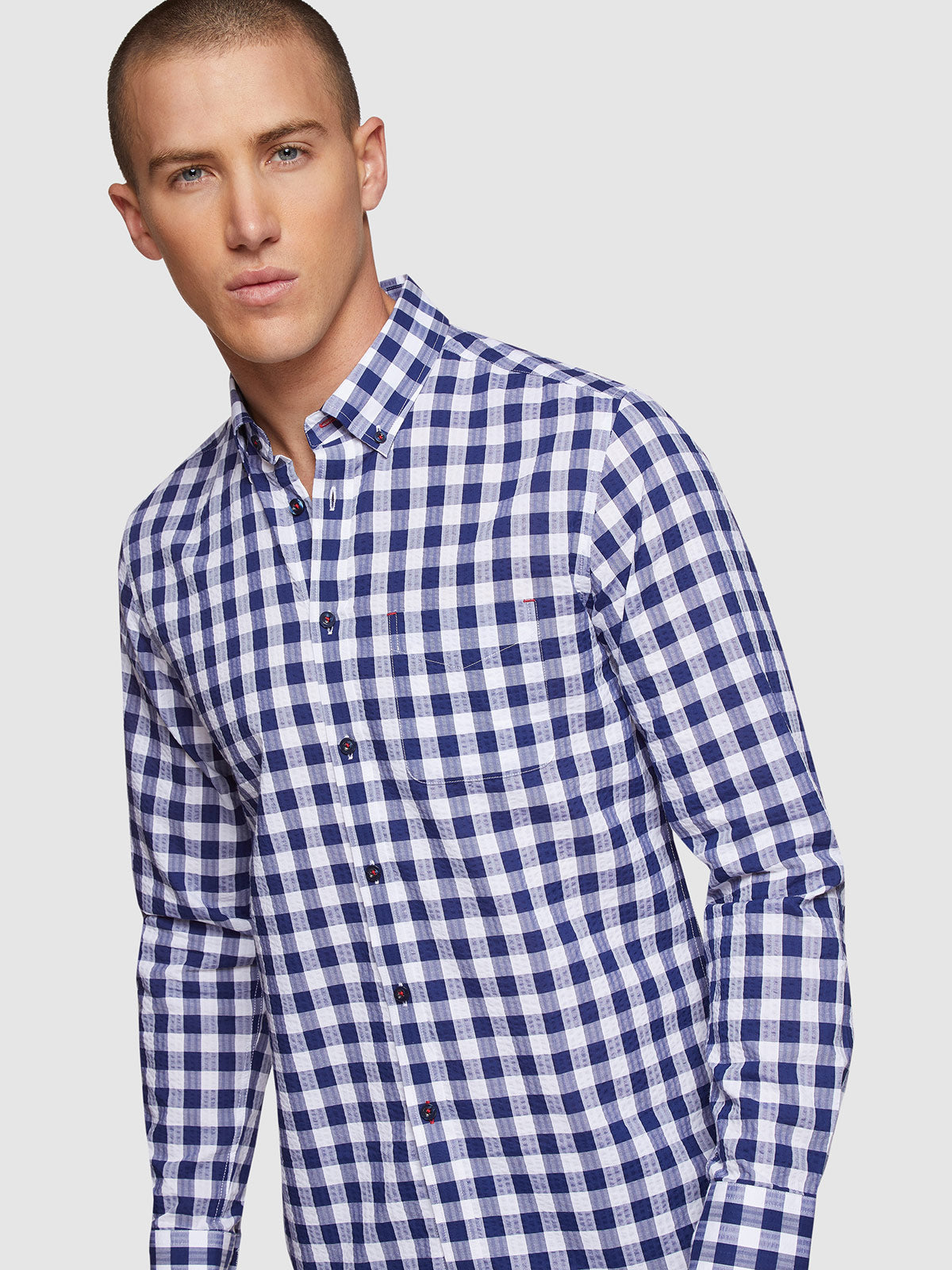 STRATTON CHECKED SHIRT NAVY
