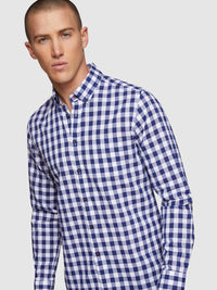 STRATTON CHECKED SHIRT NAVY