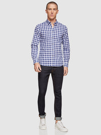 STRATTON CHECKED SHIRT NAVY
