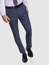 AUDEN ECO CHECKED SUIT TROUSERS GUNMETAL