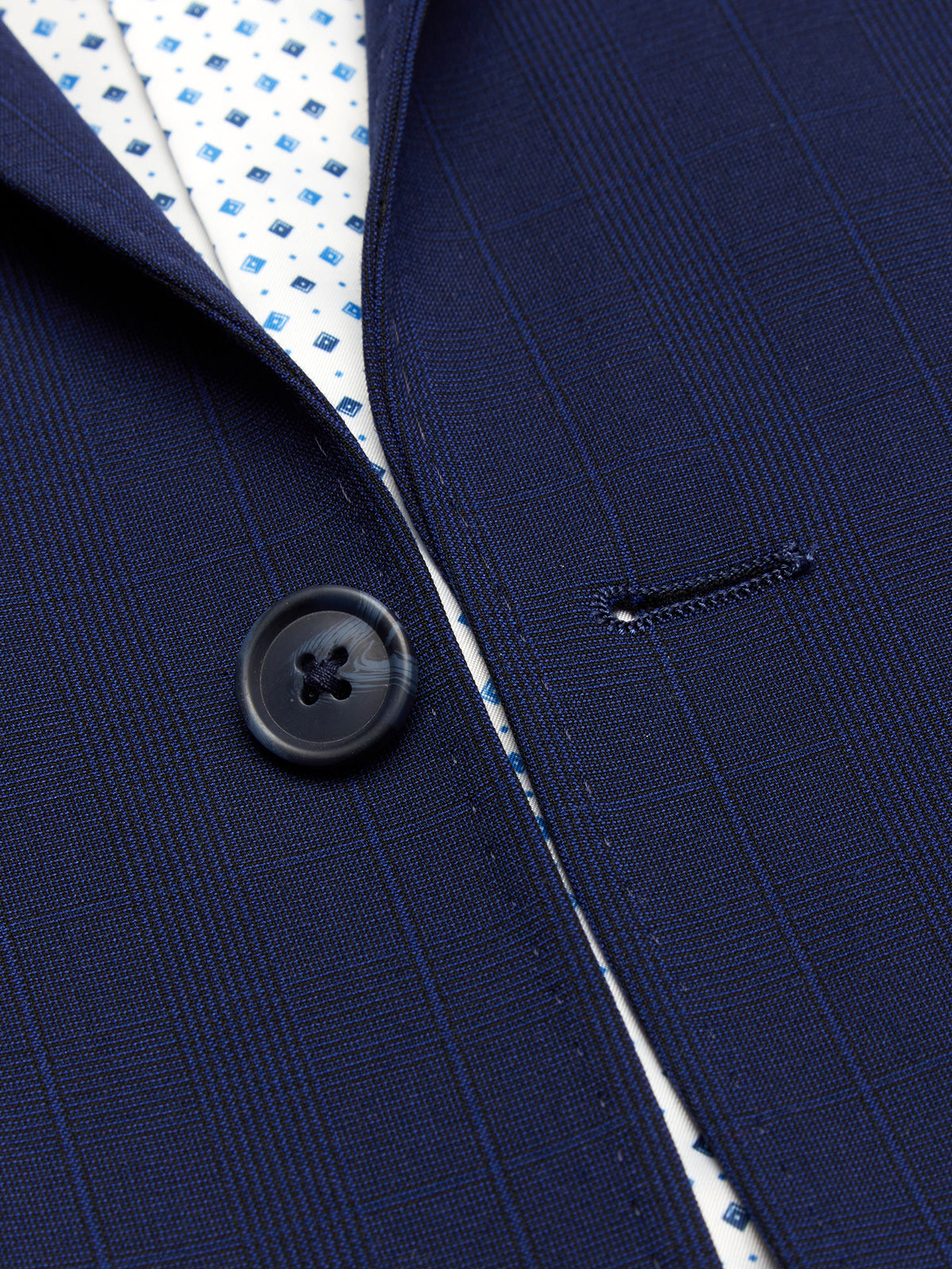 AUDEN ECO CHECKED SUIT JACKET NAVY