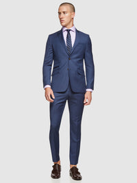HOPKINS PEAK LAPEL WOOL SUIT JACKET BLUE