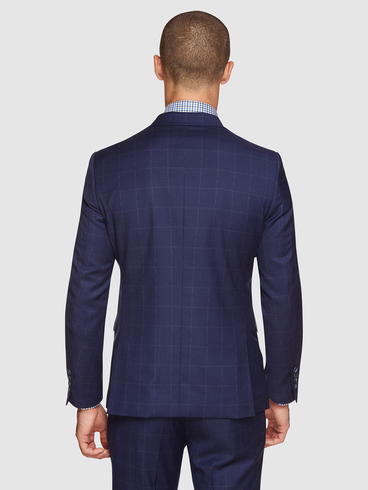 BYRON WOOL STRETCH CHECKED JACKET