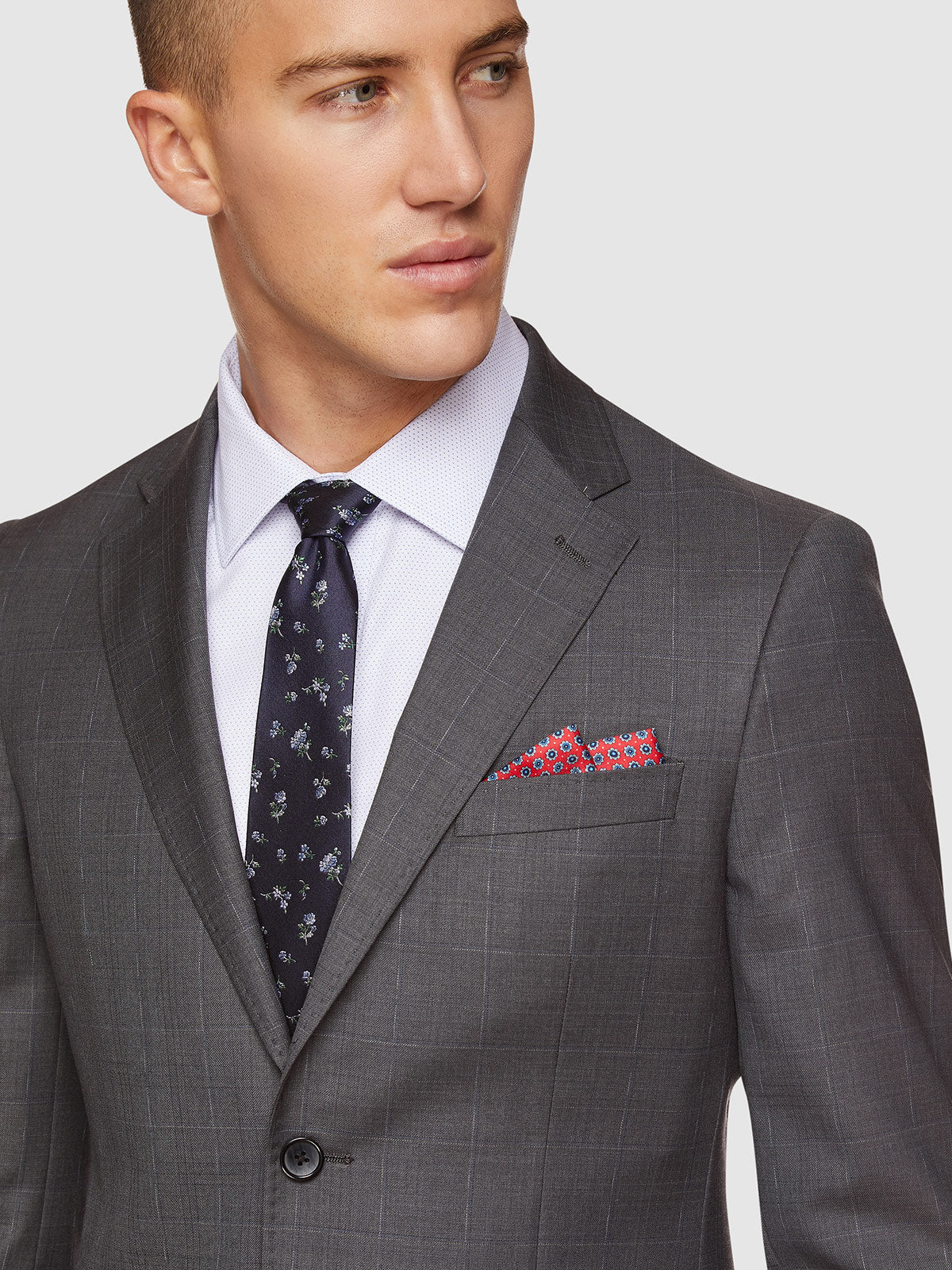BYRON WOOL STRETCH CHECKED JACKET